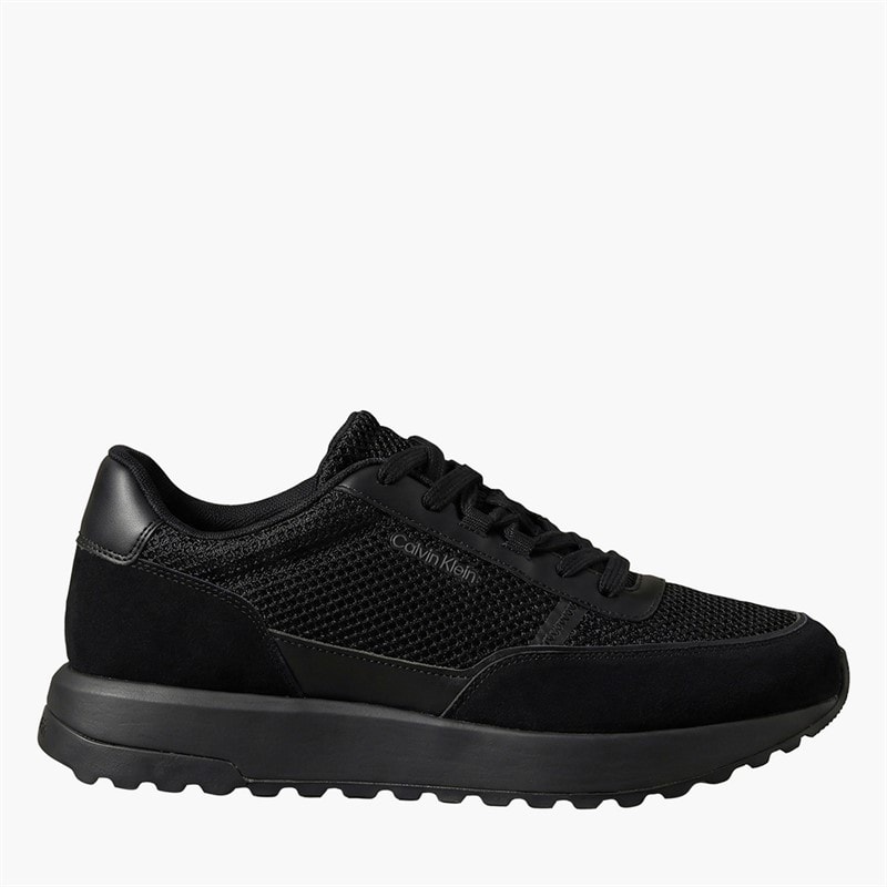 Calvin Klein Mens City Runner Lace Up Trainers Triple Black - Image 1