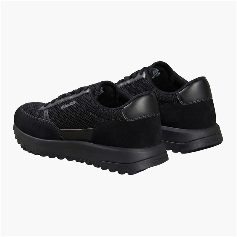 Calvin Klein Mens City Runner Lace Up Trainers Triple Black - Image 3