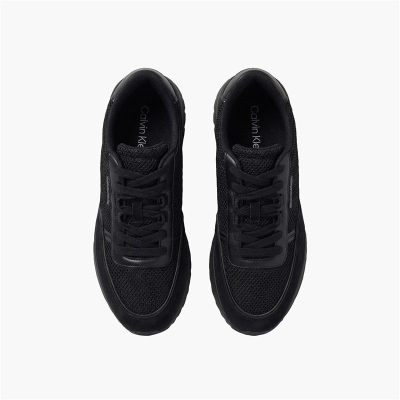 Calvin Klein Mens City Runner Lace Up Trainers Triple Black - Image 4
