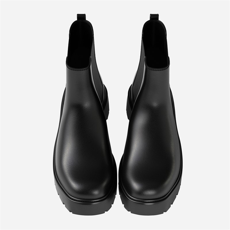Calvin Klein Womens Chunky Chelsea Boots Triple Black - Image 4