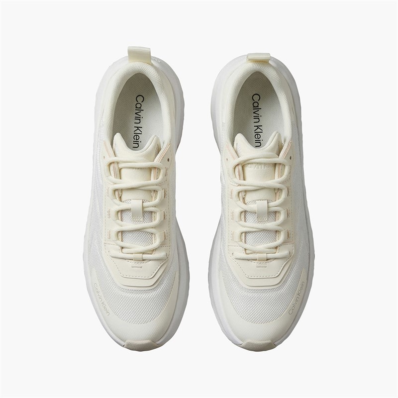 Calvin Klein Womens Chunky Runner Lace Up Trainers Bright White/Marshmallow - Image 2
