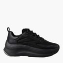 Calvin Klein Womens Chunky Runner Lace Up Trainers Triple Black