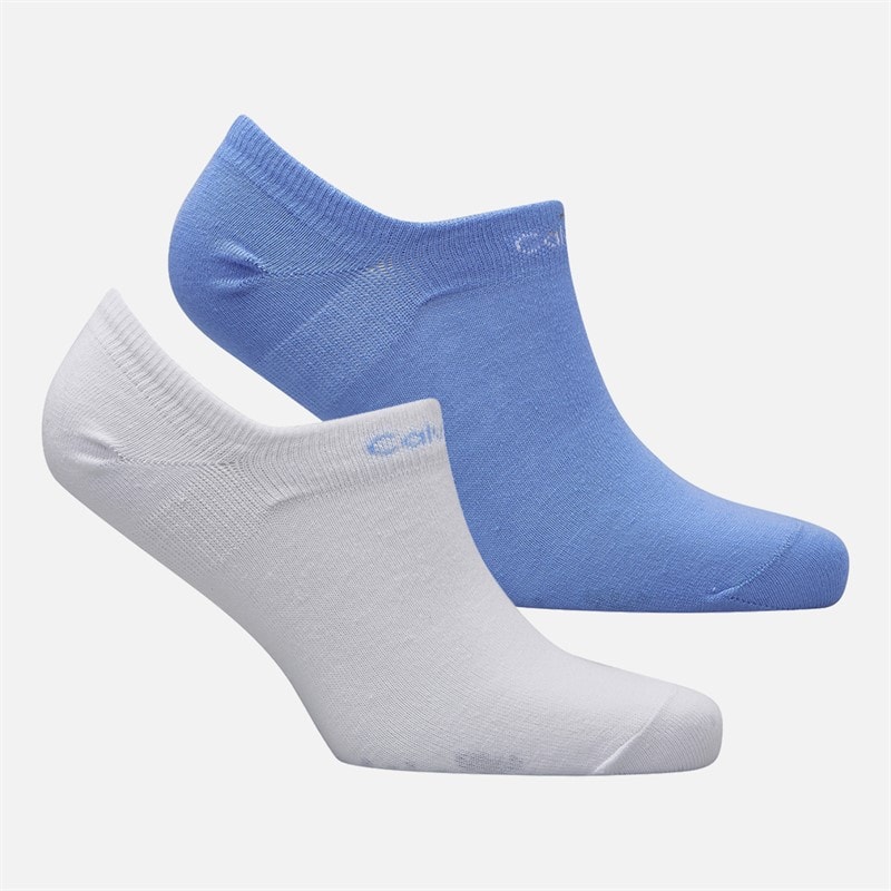 Calvin Klein Womens Two Pack Gripper Trainer Socks Light Blue - Image 2