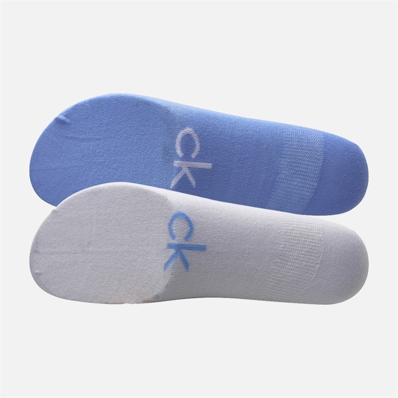 Calvin Klein Womens Two Pack Gripper Trainer Socks Light Blue - Image 3