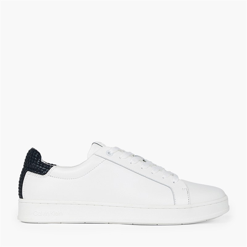 Calvin Klein Mens Low Top Lace Up Trainers White/Calvin Navy - Image 1