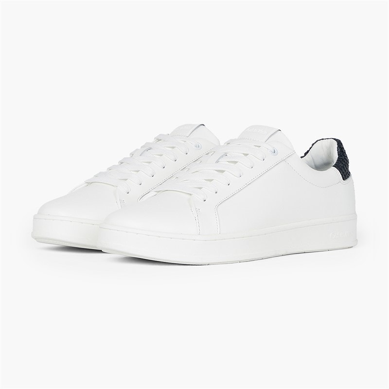 Calvin Klein Mens Low Top Lace Up Trainers White/Calvin Navy - Image 2