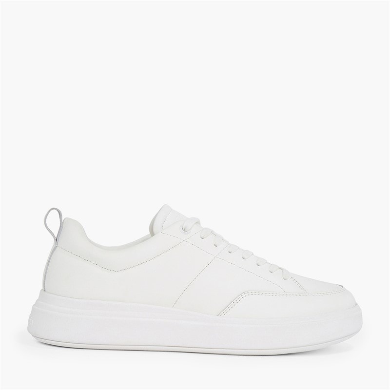 Calvin Klein Mens Low Top Lace Up Trainers Triple White