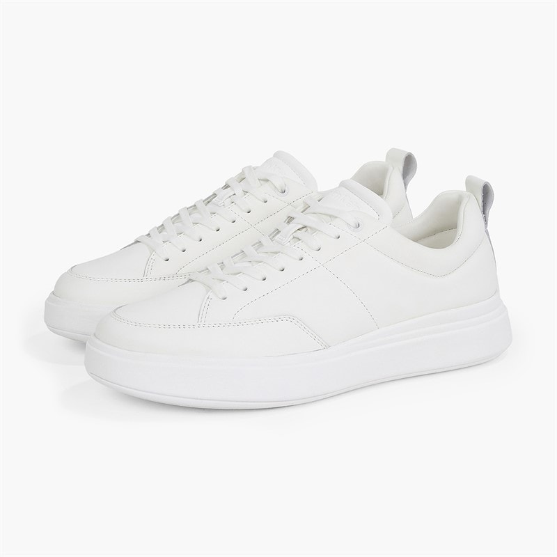 Calvin Klein Mens Low Top Lace Up Trainers Triple White - Image 2