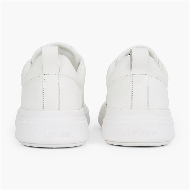 Calvin Klein Mens Low Top Lace Up Trainers Triple White - Image 3