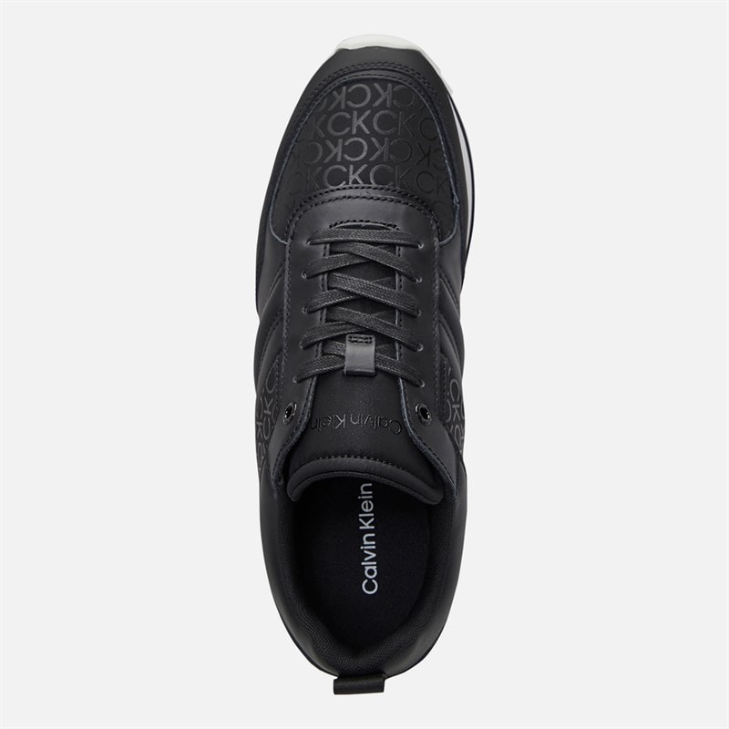 Calvin Klein Mens Retro Runner Trainers Black Mono - Image 4