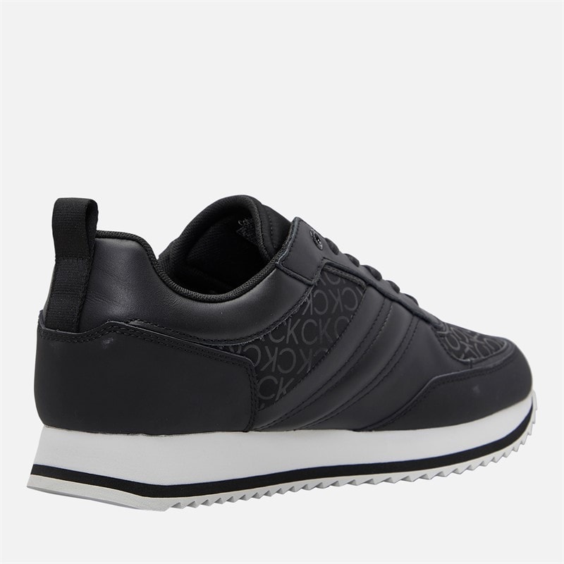 Calvin Klein Mens Retro Runner Trainers Black Mono - Image 5