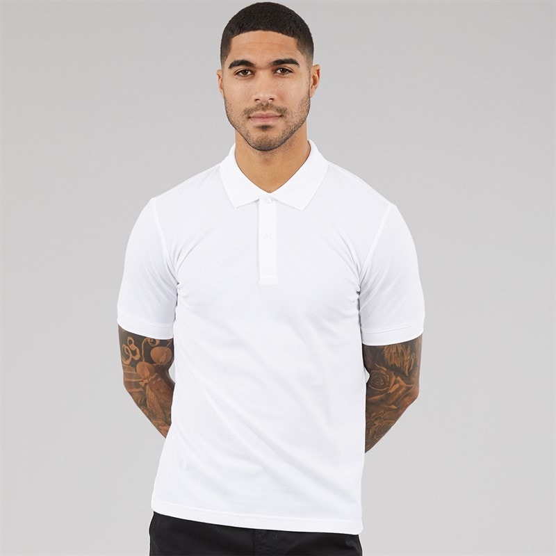 Calvin Klein Mens Thermo Tech Pique Polo Shirt Bright White - Image 1