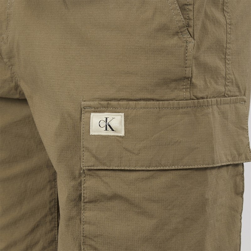 Calvin Klein Mens Washed Cargo Shorts Stone Gray - Image 3