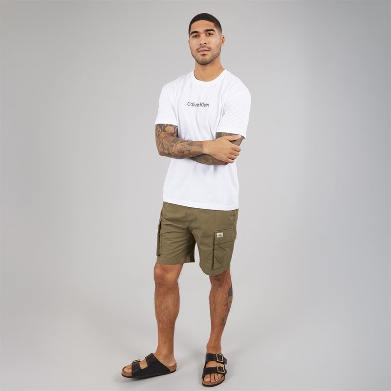 Calvin Klein Mens Washed Cargo Shorts Stone Gray - Image 4
