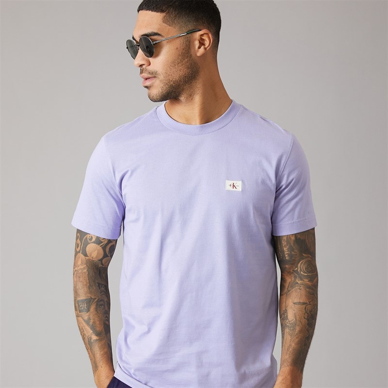 Calvin Klein Mens Woven Label Regular T-Shirt Aleutian - Image 1