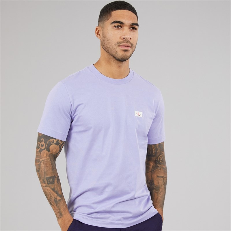 Calvin Klein Mens Woven Label Regular T-Shirt Aleutian - Image 3