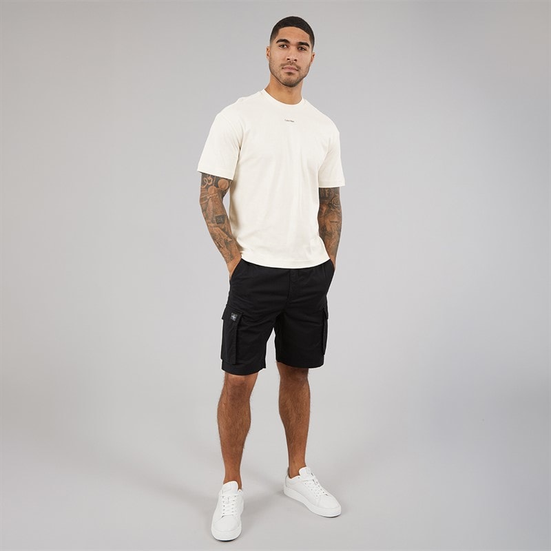 Calvin Klein Mens Nano Logo Interlock T-Shirt Tofu - Image 4