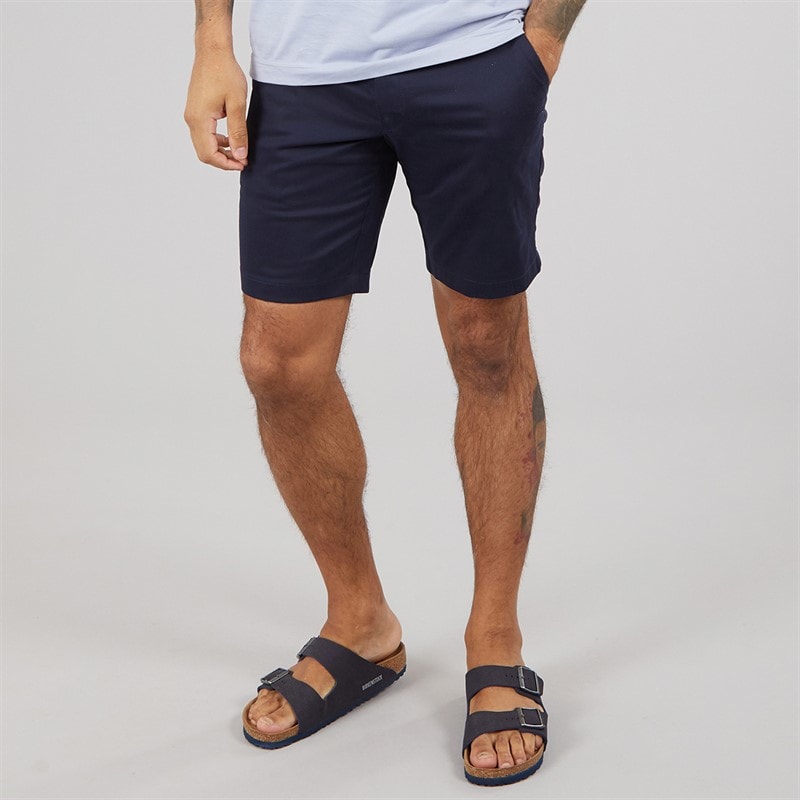 Calvin Klein Mens Sateen Stretch Slim Shorts Dark Sapphire