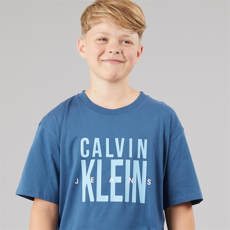 Calvin Klein Boys Bold CKJ Graphic T-Shirt Oceana - Image 3