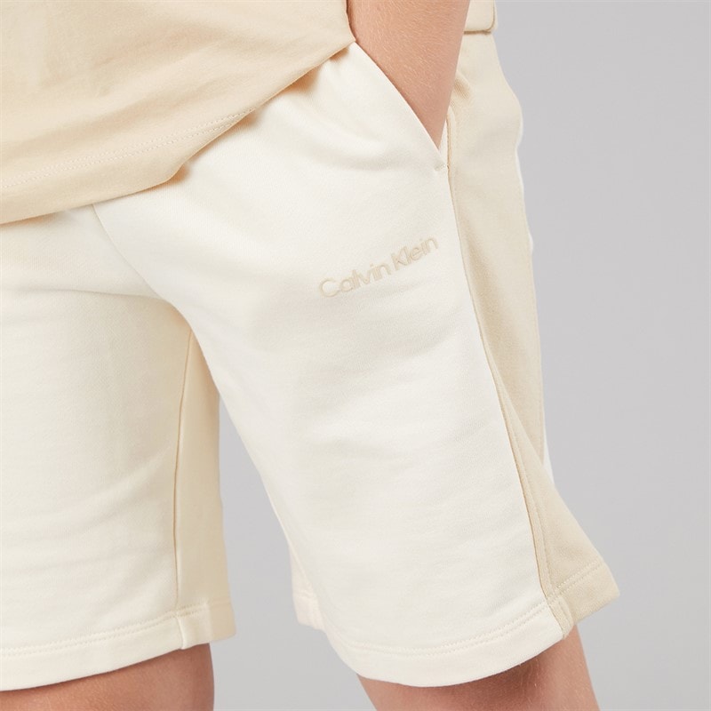 Calvin Klein Boys Colour Block Relaxed Shorts Oyster Gray - Image 3