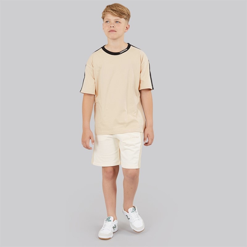 Calvin Klein Boys Colour Block Relaxed Shorts Oyster Gray - Image 4
