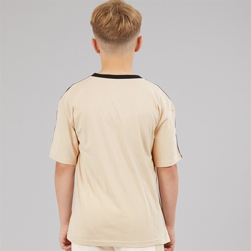 Calvin Klein Boys Embro Tape T-Shirt Oyster Gray - Image 2
