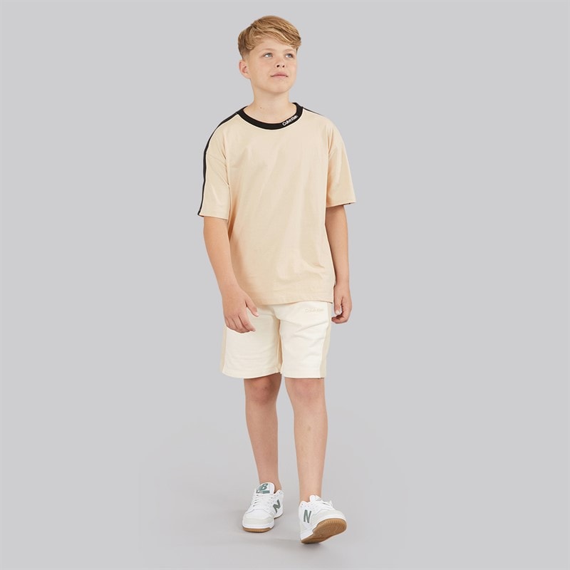 Calvin Klein Boys Embro Tape T-Shirt Oyster Gray - Image 4