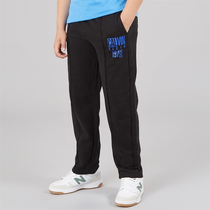 Calvin Klein Boys Peached Terry Pintuck Joggers Ck Black