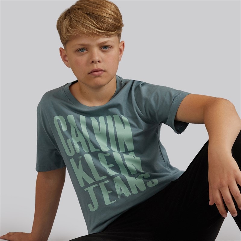 Calvin Klein Boys Slogan Graphic T-shirt Trooper