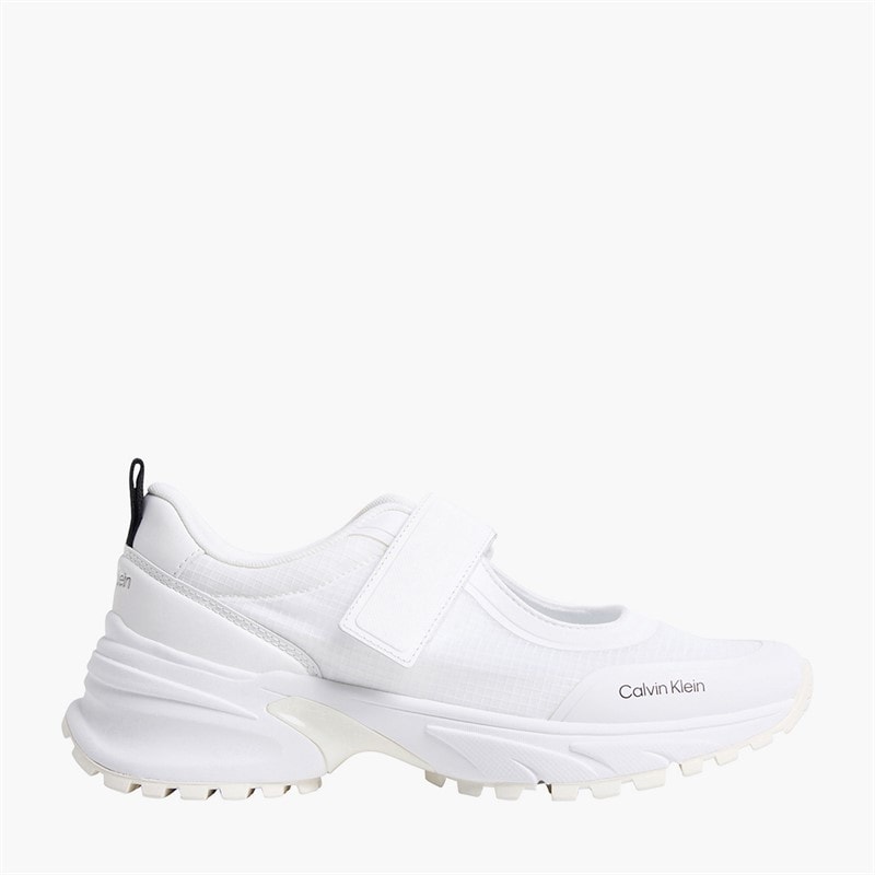 Calvin Klein Womens Trailblazer Velcro Runner Trainers Triple Bright White - Image 2