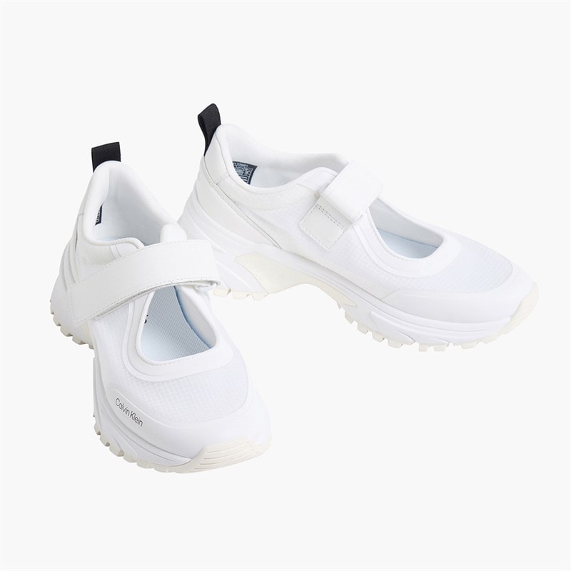 Calvin Klein Womens Trailblazer Velcro Runner Trainers Triple Bright White - Image 3