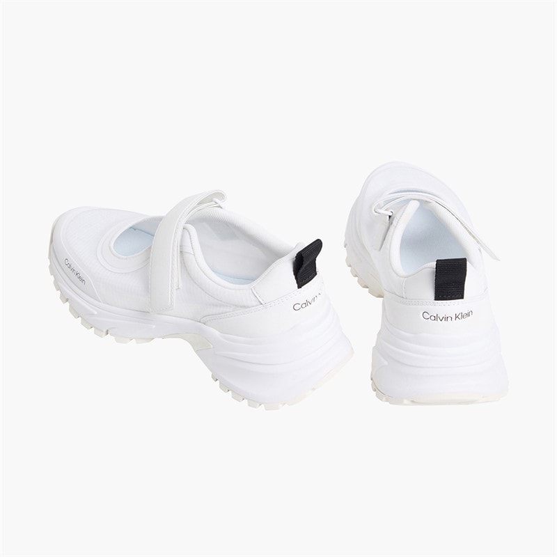 Calvin Klein Womens Trailblazer Velcro Runner Trainers Triple Bright White - Image 4