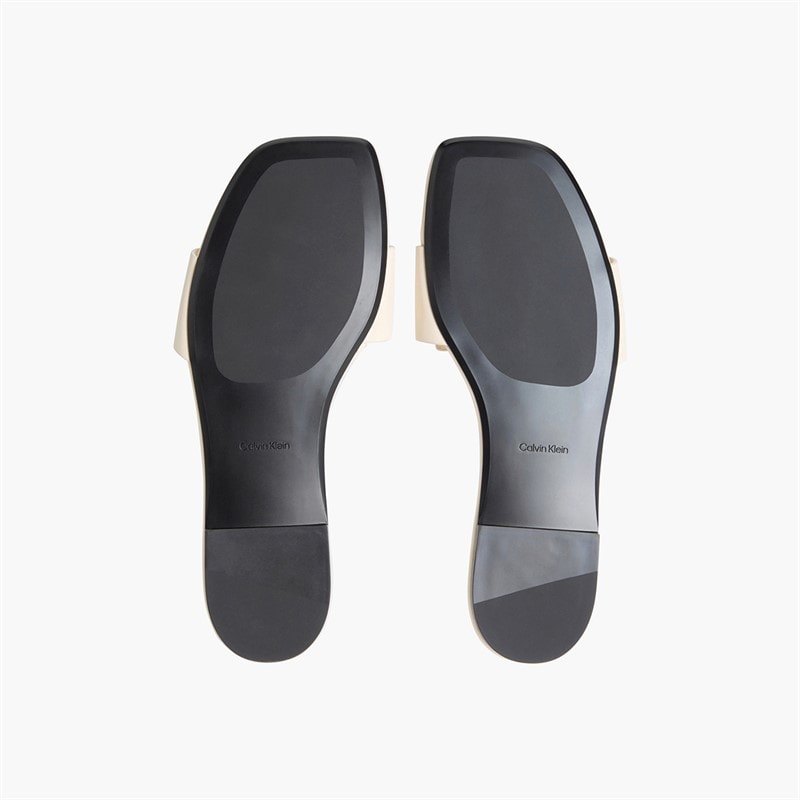Calvin Klein Womens Provence Leather Square Toe Flat Sandals Light Cashew - Image 3