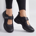Calvin Klein Womens Trailblazer Velcro Runner Trainers Triple Black