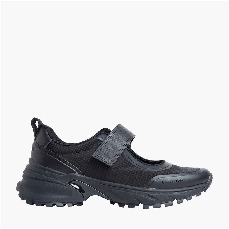 Calvin Klein Womens Trailblazer Velcro Runner Trainers Triple Black - Image 2