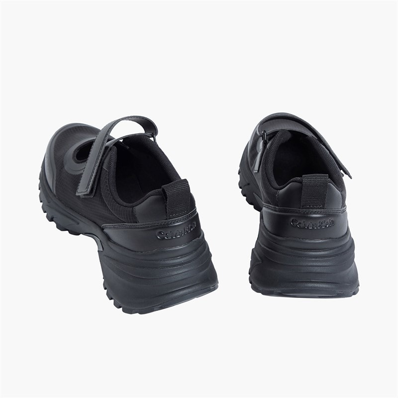 Calvin Klein Womens Trailblazer Velcro Runner Trainers Triple Black - Image 4