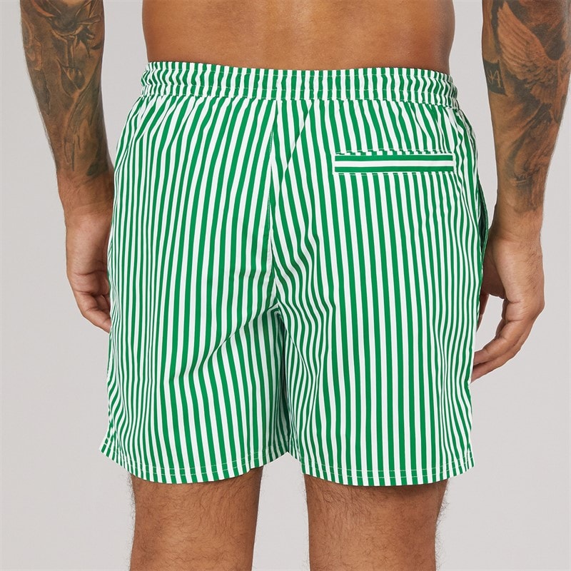 Calvin Klein Mens Swim Shorts Penny Stripe/Mardi Gras Green - Image 2