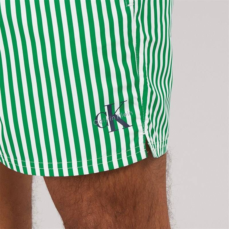 Calvin Klein Mens Swim Shorts Penny Stripe/Mardi Gras Green - Image 3