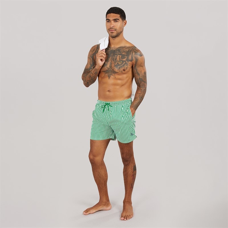 Calvin Klein Mens Swim Shorts Penny Stripe/Mardi Gras Green - Image 4