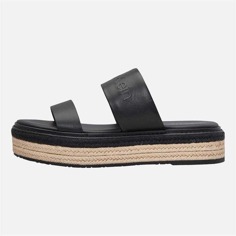 Calvin Klein Womens Flatform Wedge Sliders Ck Black - Image 2