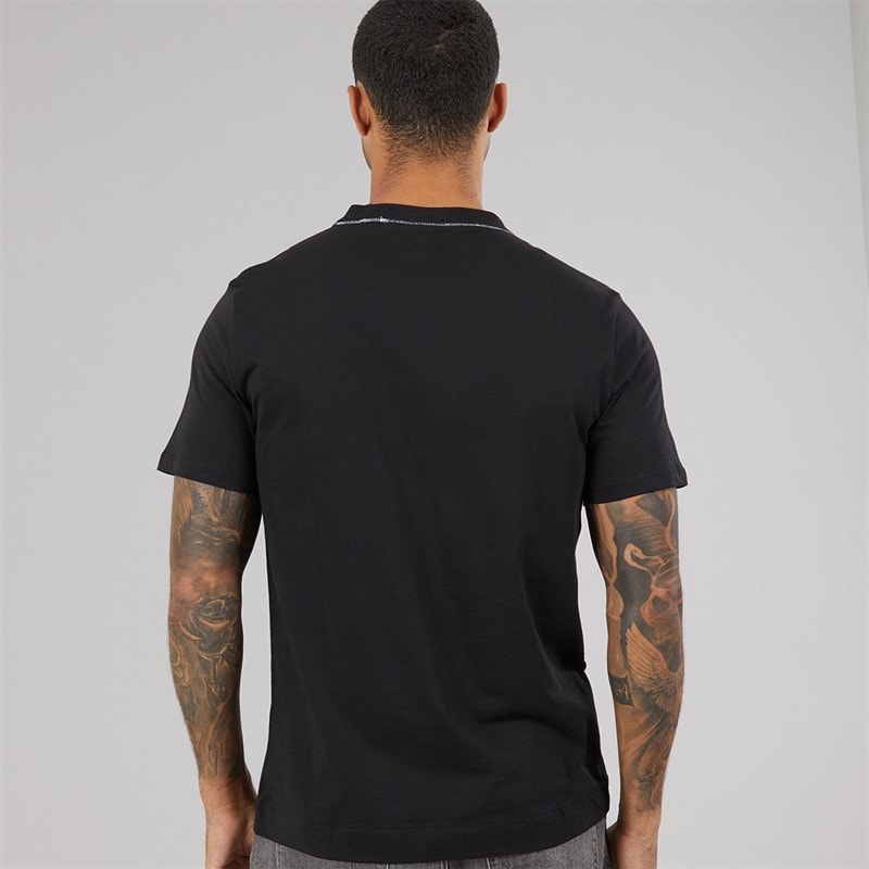 Calvin Klein Mens Contrast Collar T-Shirt Black - Image 2