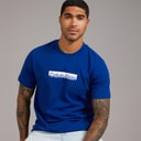 Calvin Klein Mens Tonal Metallic Graphic T-Shirt Blue Majesty