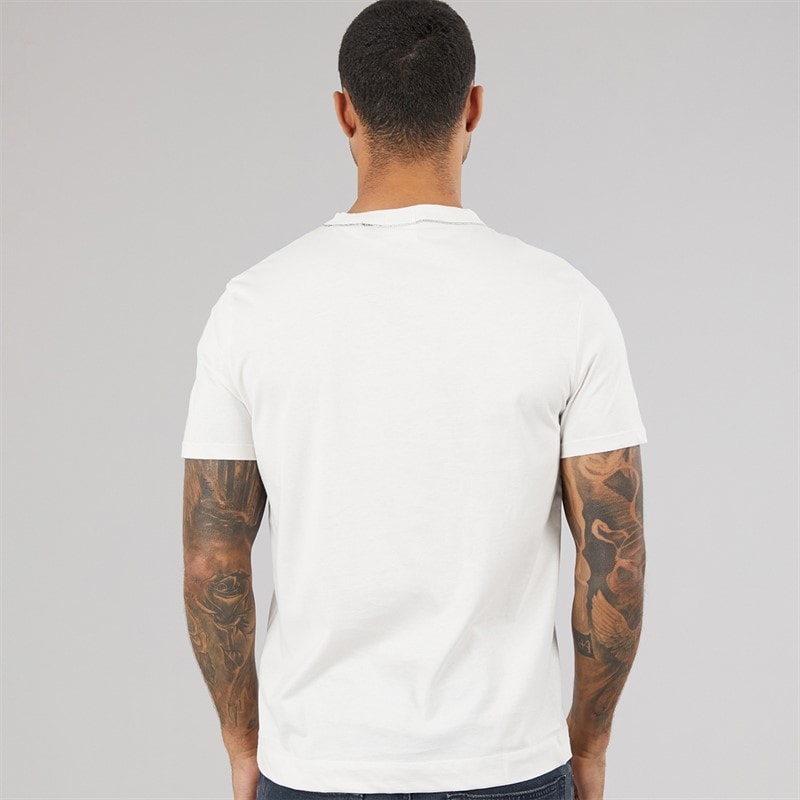 Calvin Klein Mens Contrast Collar T-Shirt White Sand - Image 2