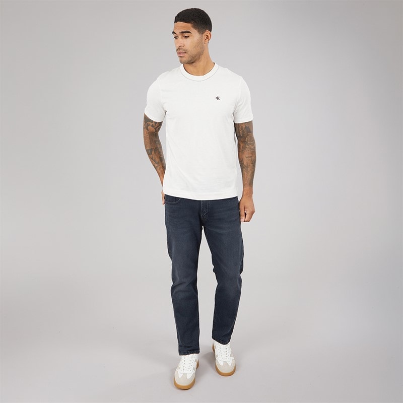 Calvin Klein Mens Contrast Collar T-Shirt White Sand - Image 4