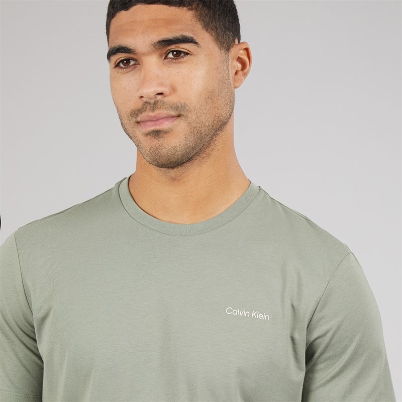 Calvin Klein Mens Micro Logo Crew Neck T-Shirt Shadow - Image 3
