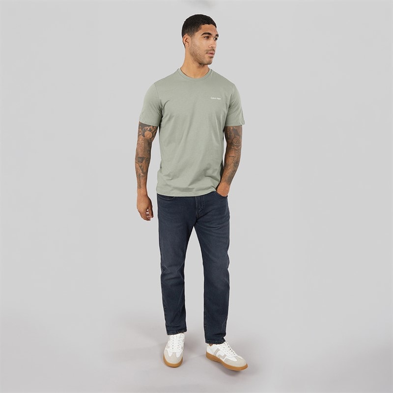 Calvin Klein Mens Micro Logo Crew Neck T-Shirt Shadow - Image 4