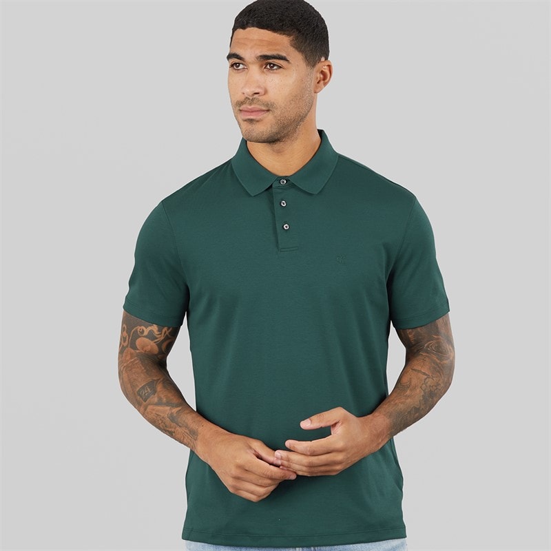 Calvin Klein Mens Short Sleeve Supima Chest Embroidered Polo Shirt Nearly Navy