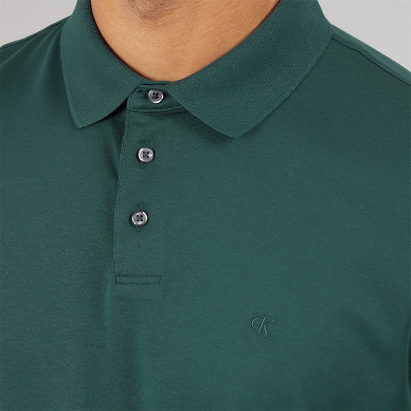 Calvin Klein Mens Short Sleeve Supima Chest Embroidered Polo Shirt Nearly Navy - Image 3