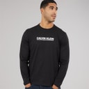Calvin Klein Mens Long Sleeve Bold Graphic T-Shirt Black