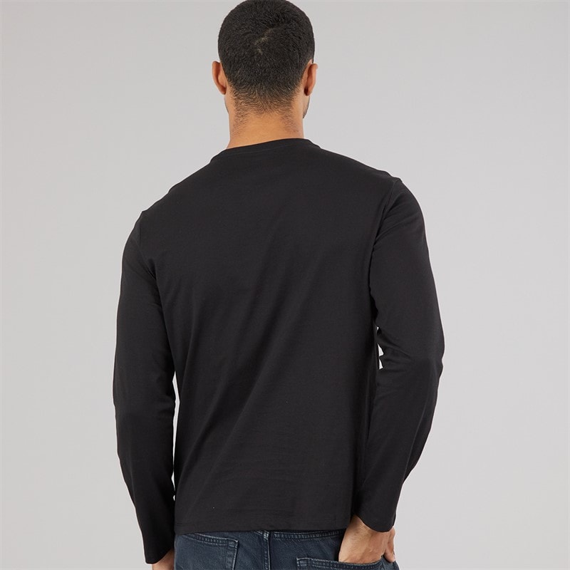 Calvin Klein Mens Long Sleeve Bold Graphic T-Shirt Black - Image 2